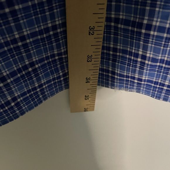 Ralph Lauren Performance Shirt Mens 2XL XXL Blue Plaid Stretch Pony Slim Fit - Picture 9 of 9